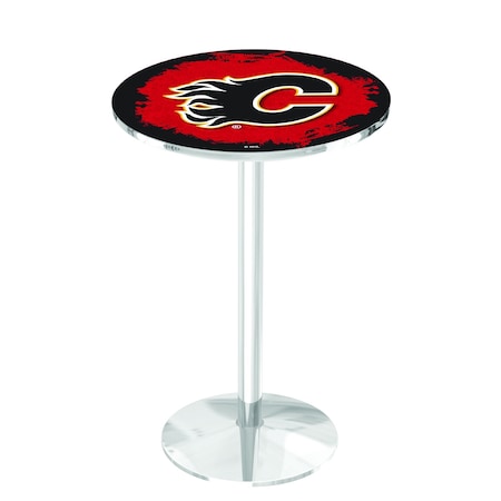 36 Chrome Calgary Flames Pub Table